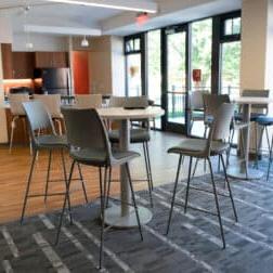 The common area of Buchanan Hall, one of the recently renovated pet residence halls, September 24, 2021 on the campus of Washington & Jefferson College in Washington, Pa.